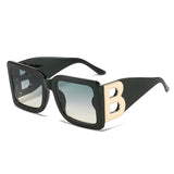 Large frame square sunglasses with B-leg women's concave design for sun shading, paired with sunglasses