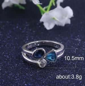 Europe And America New Style Cool Beautiful Irregular Three-Color Ring Support