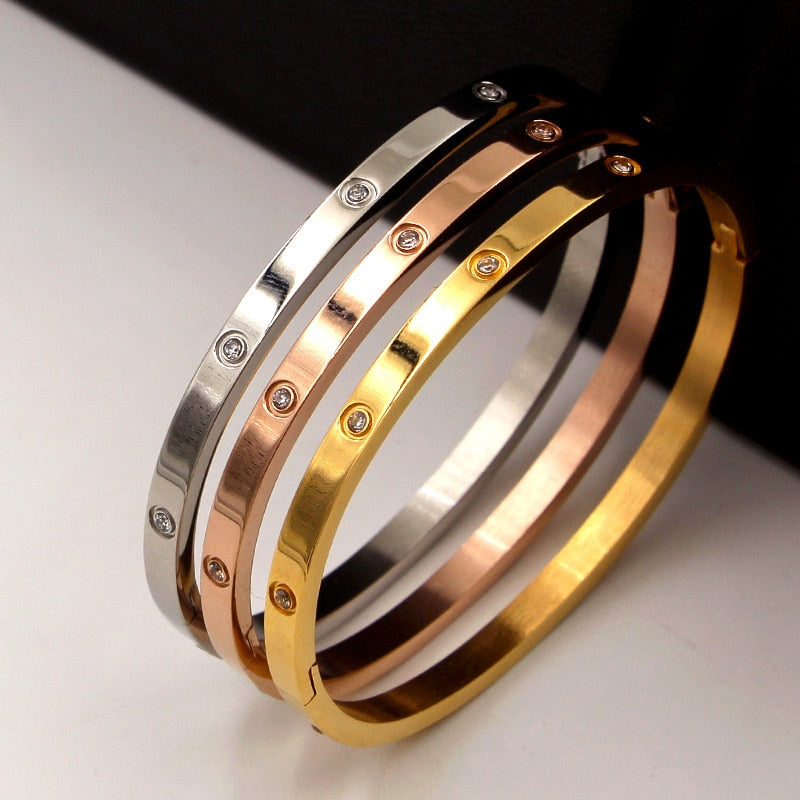 Beautiful Lovers Bracelets Woman Bracelets Stainless Steel Bangles and Bangles Golden Woman Jewelry Gifts