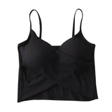 Camisole With Chest Pads Summer Outer Wear All-Match Slim Short Section Inner Bottoming Beautiful Back Underwear For Women