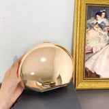 niche Metal shell shape clutch bag Smooth mirror surface silver gold women evening party cute purse handbag  new