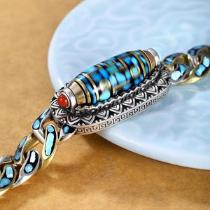 Product name: Turquoise Six-character Mantra Nine-eyed Dzi Bead Bracelet