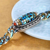 Product name: Turquoise Six-character Mantra Nine-eyed Dzi Bead Bracelet