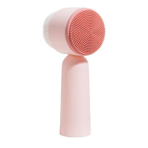 Portable Double Side Silicone Facial Cleanser Brush Soft Hair Face Massage Washing Brush Blackhead Remover Skin Care Tool 20#42