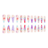 European and American wearable fake nails multi-color corrugated small flower checkerboard nails