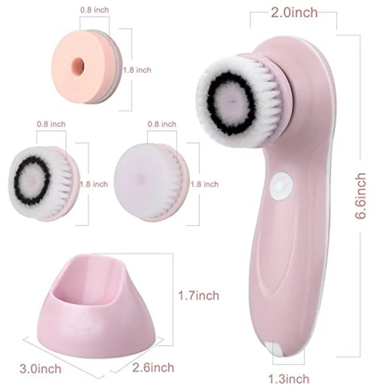 Electric Facial Cleanser 3-In-1 Washing Brush Face Cleansing Brush Skin Scrubber Cleaning Device For Face Brush Cleansing