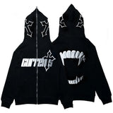 Stitch Zip Up Hoodies Women