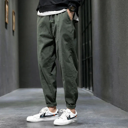 Solid Cotton Pants Men