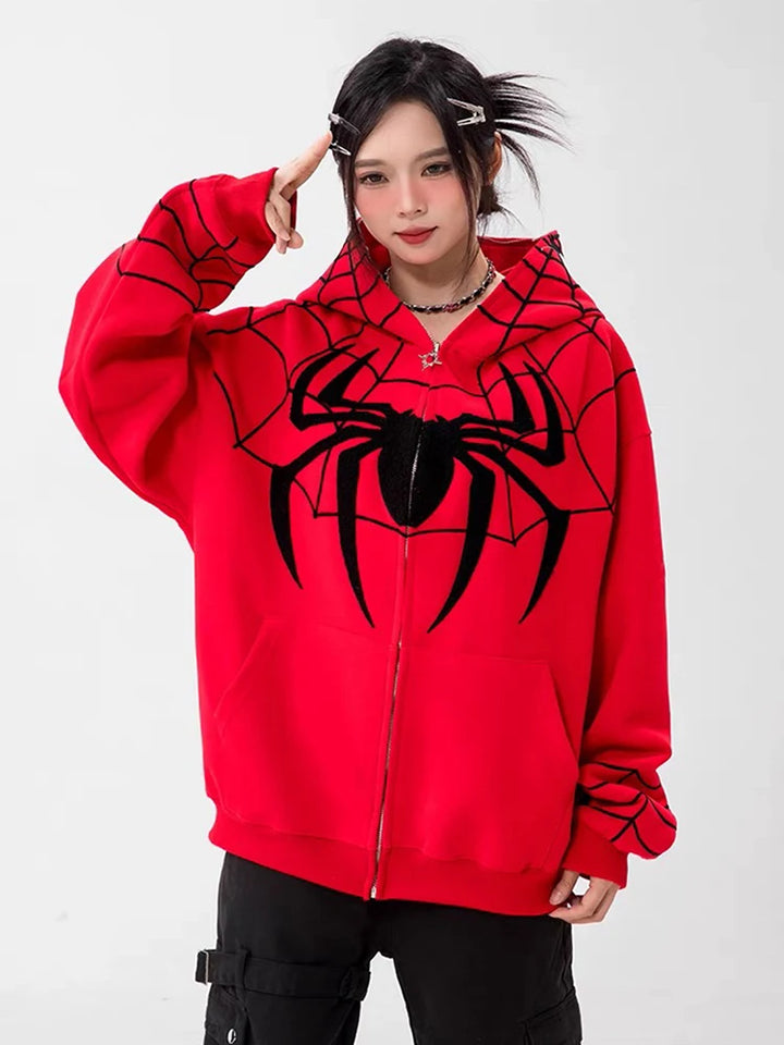 Full Zip Spider Hoodie Women