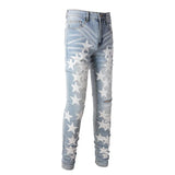 Streetwear Light Blue Denim Jeans Men